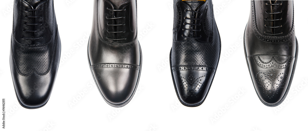 Selection of male shoes isolated on white Selection of male shoes isolated on white