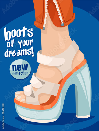poster fashionable platform shoes