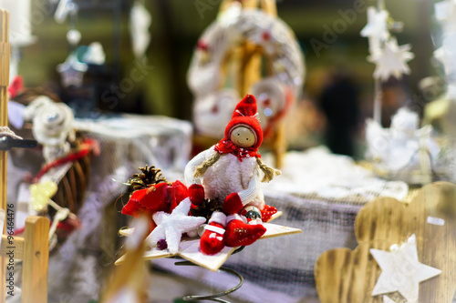 Traditional Christmas market with handmade souvenirs