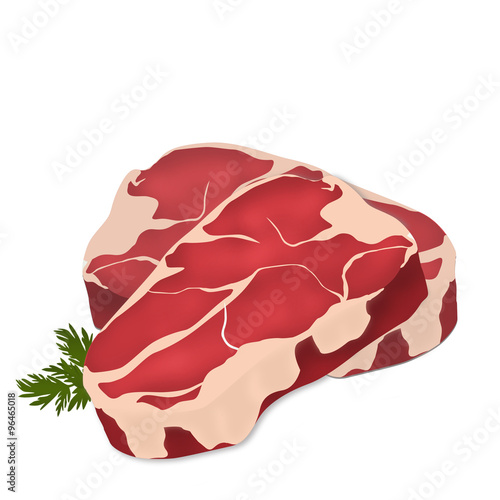 Fresh meat on white background, vector illustration