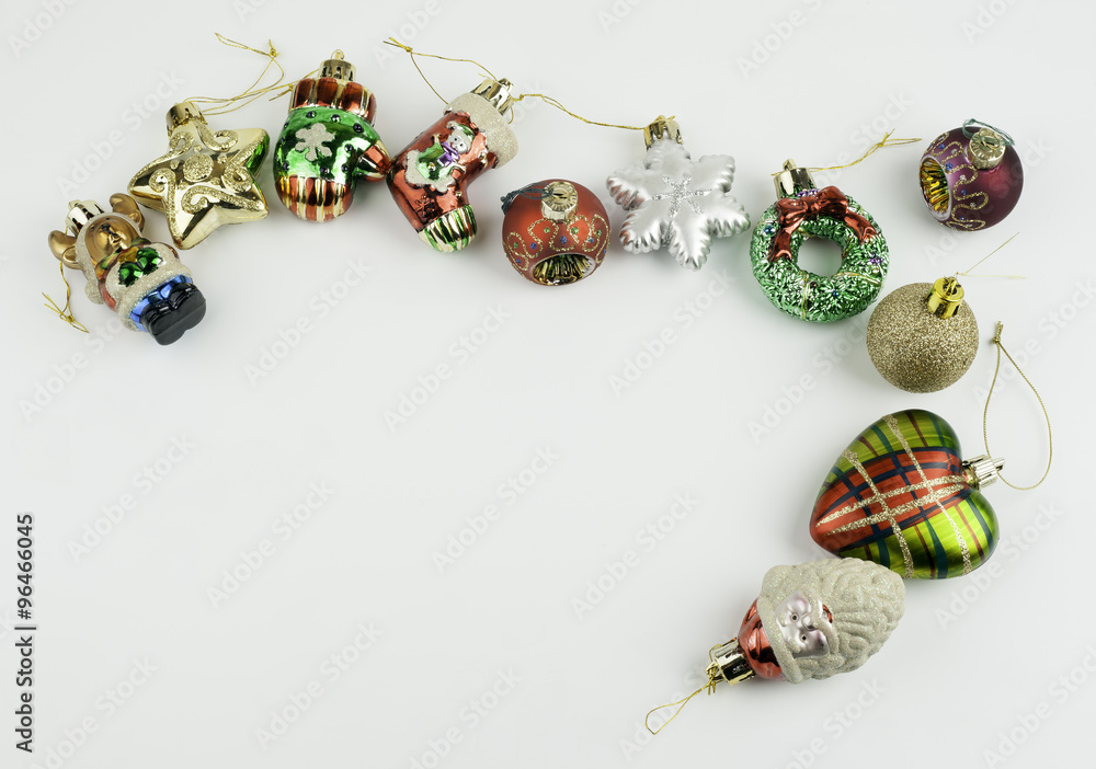 Christmas decorations on a white background Christmas decorations on a white background