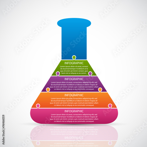 Infographics in the form of chemical test tubes. Vector illustration.