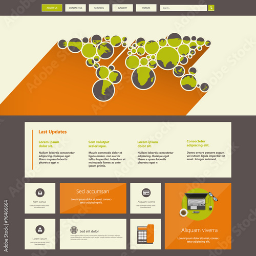 Flat Colorful Website Template Design
