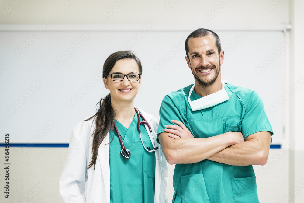 Smiling doctor and nurse portraiture Smiling doctor and nurse portraiture