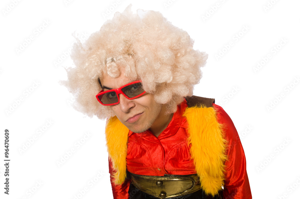 Funny clown in fun concept isolated on white Funny clown in fun concept isolated on white