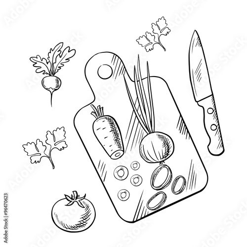 Cooking process of healthy vegetarian salad