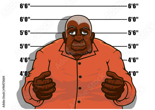 Cartoon gangster man or prisoner