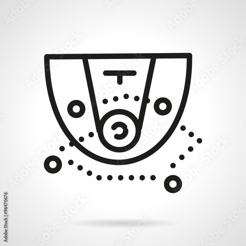 Black simple line basketball tactic vector icon