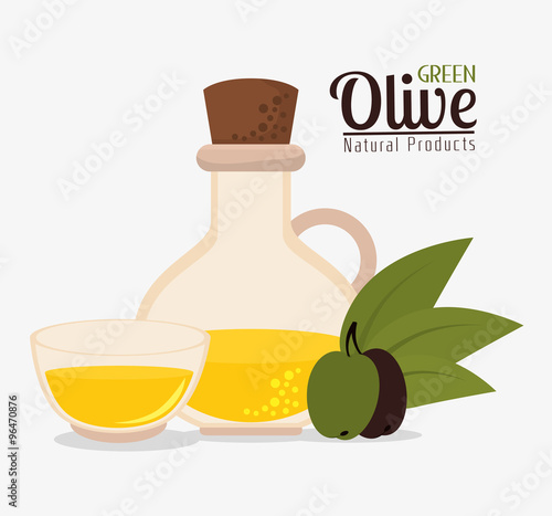 Green olive oil graphic