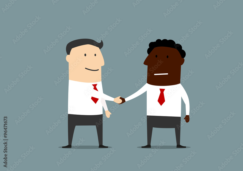 Handshake of businessmen from different countires Handshake of businessmen from different countires