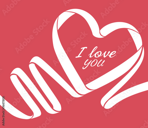 Romantic colorful card design with pink hearts 