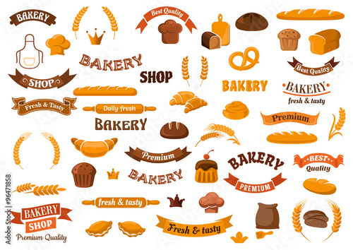 Bakery and pastry elements for design