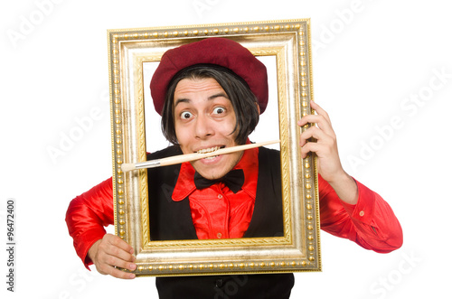 Obraz na płótnie Funny artist isolated on white w salonie