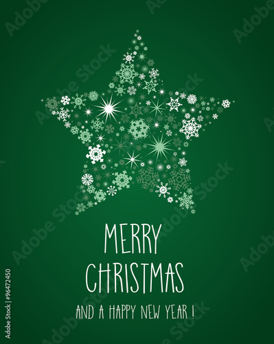 Grußkarte - Stern - Merry Christmas