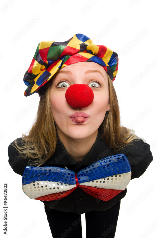 Funny clown isolated on white Funny clown isolated on white