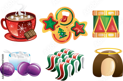 Colorful christmas icons
