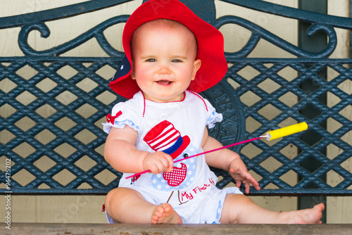 Smiling Fourth of July Baby