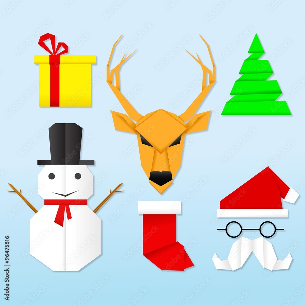 Origami christmas icon Origami christmas icon