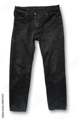 Obraz na płótnie Black jeans trouser on the white background