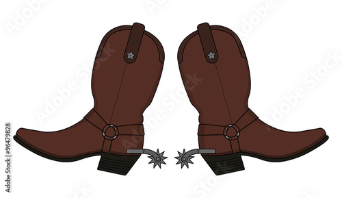 Wild west leather cowboy boots