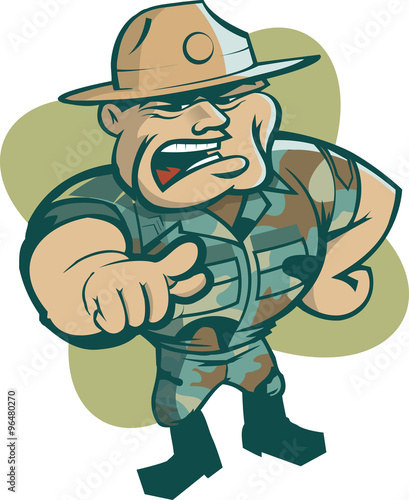 Vector drill sergeant photo