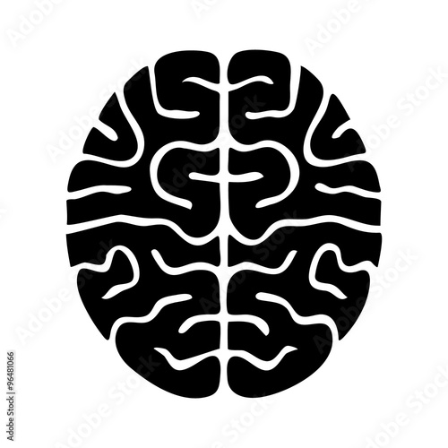 Human brain flat icon for app and website
