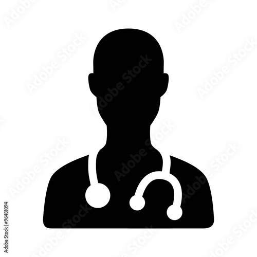 Male physician doctor - a provider of patient care flat icon for apps and websites