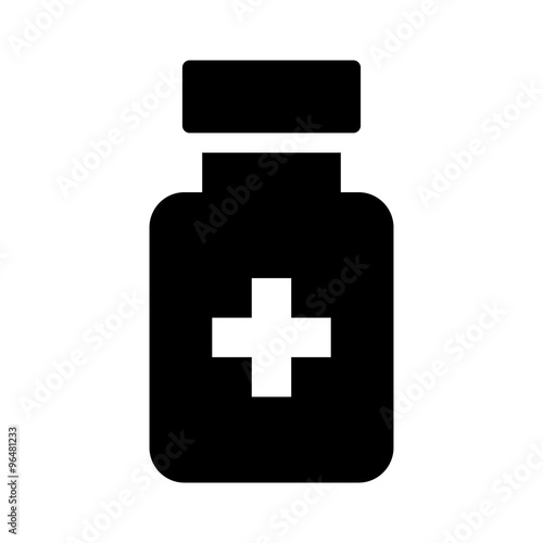 Medication drug bottle flat icon for apps and websites
