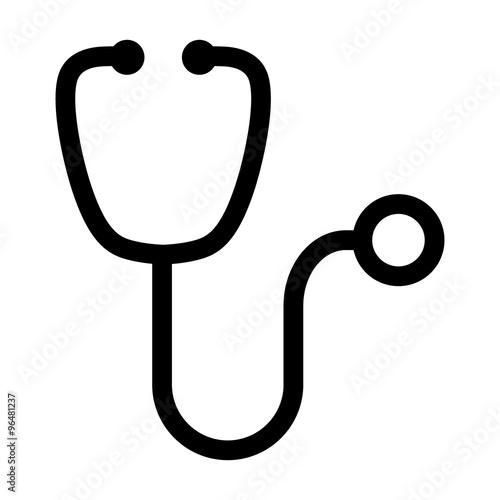 Doctor (physician) stethoscope medical device flat icon for medical apps photo