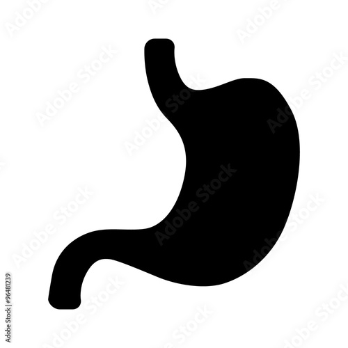 Human stomach flat icon for apps and websites