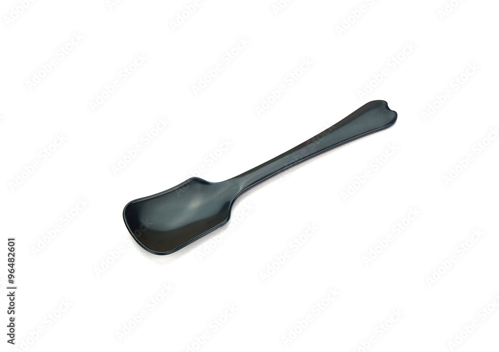 Small plastic ice cream spoon isolated on white Small plastic ice cream spoon isolated on white