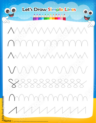 Let's' draw simple lines worksheet