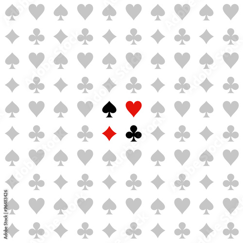 Card Suit Gray Pattern Seamless Background Vector Illustration