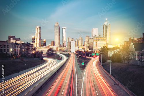 Fotografie Atlanta skyline at sunny morning