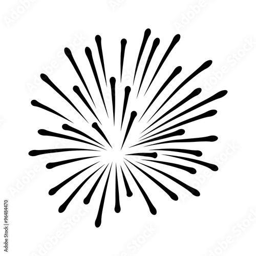New Years or Independence Day fireworks flat icon