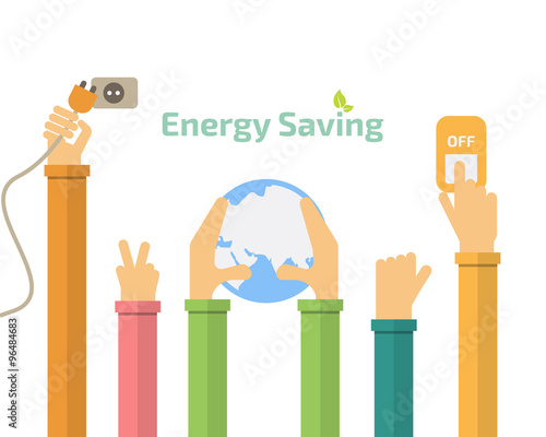 Savings concept, switch off, energy concept, idea abstract infographic layout, vector illustration