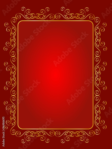 Gold and red ornamental frame