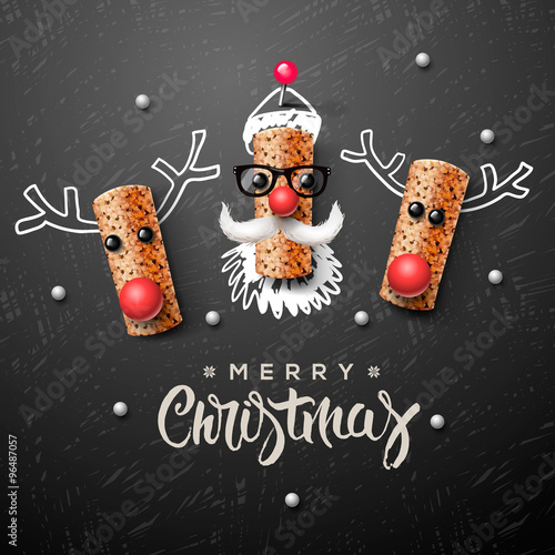 Christmas characters, Santa Claus and reindeer