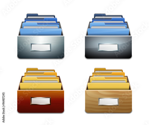 Vector File Cabinet with Documents