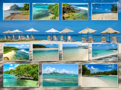 Mauritius tropical beaches collage