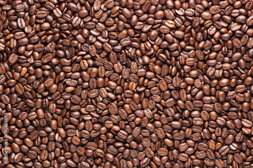 Roasted coffee beans flat background