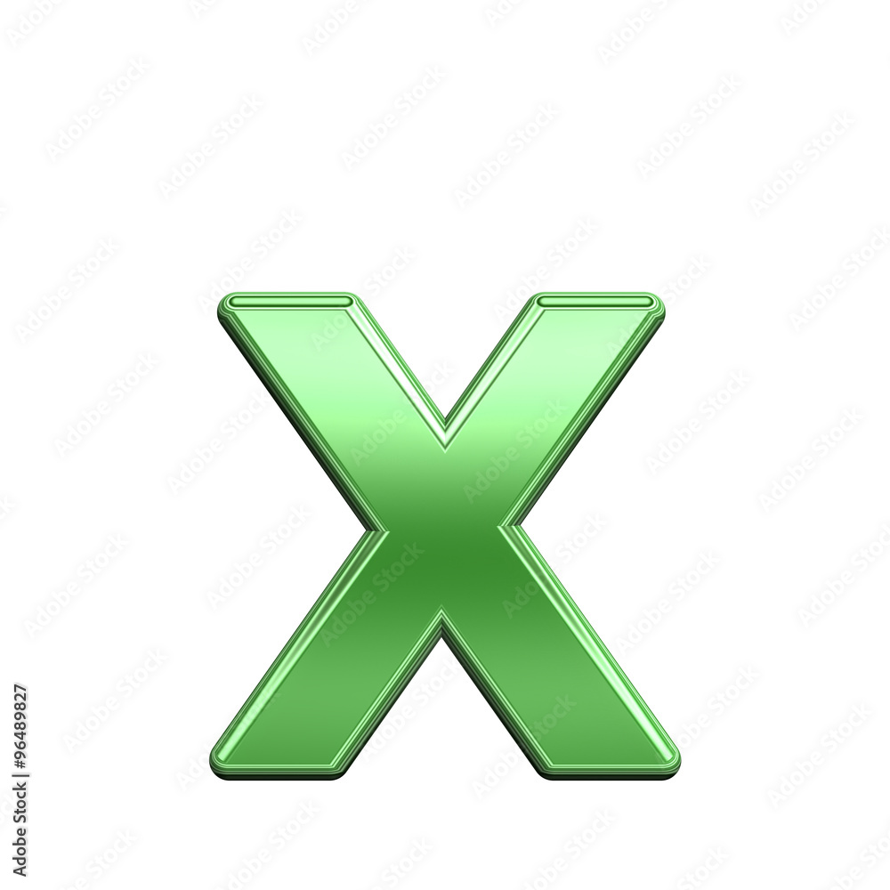 One lower case letter from shiny green alphabet set, isolated on white. Computer generated 3D photo rendering. One lower case letter from shiny green alphabet set, isolated on white. Computer generated 3D photo rendering.
