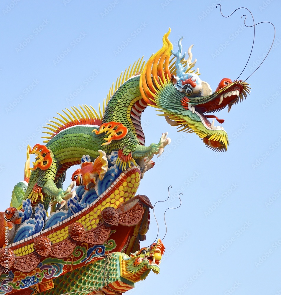 The dragon of decoration closeup for temple The dragon of decoration closeup for temple