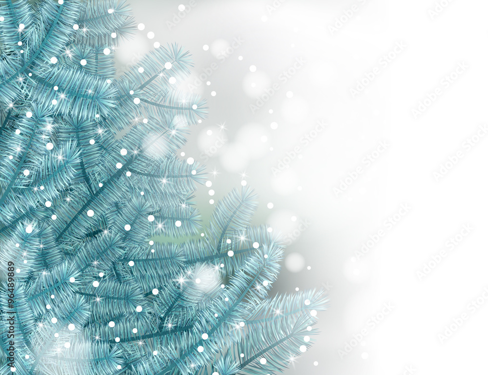 Vector blue christmas tree on white background. Vector blue christmas tree on white background.