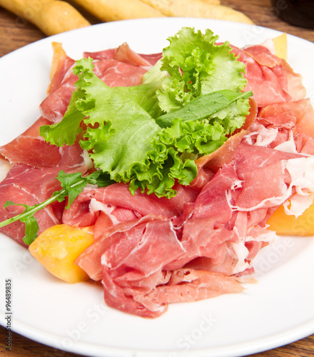 Italian prosciutto with melons