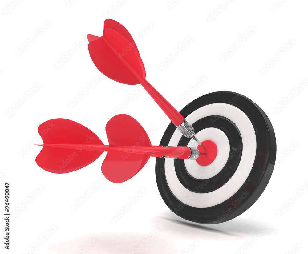 Three arrows darts in center. Three arrows darts in center.