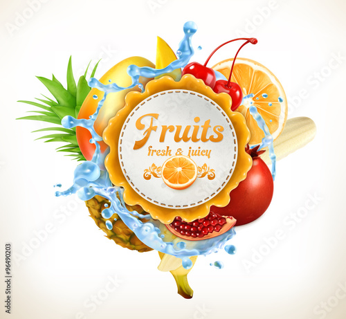 Fruits vector label