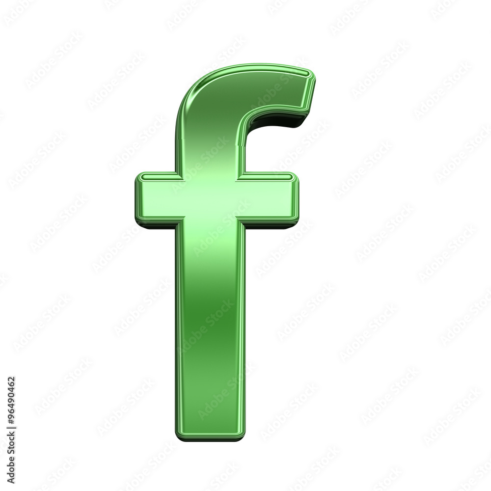 One lower case letter from shiny green alphabet set, isolated on white. Computer generated 3D photo rendering. One lower case letter from shiny green alphabet set, isolated on white. Computer generated 3D photo rendering.