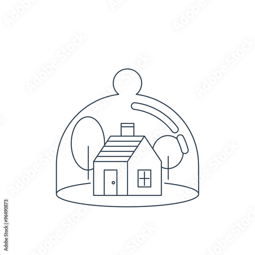 Home insurance concept. Protection from any threat.