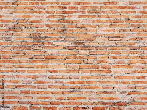 red brick wall texture grunge background with vignetted corners of interior